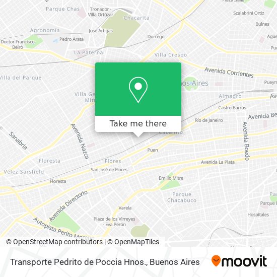 Transporte Pedrito de Poccia Hnos. map