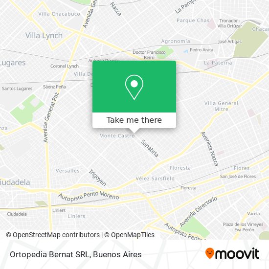 Mapa de Ortopedia Bernat SRL