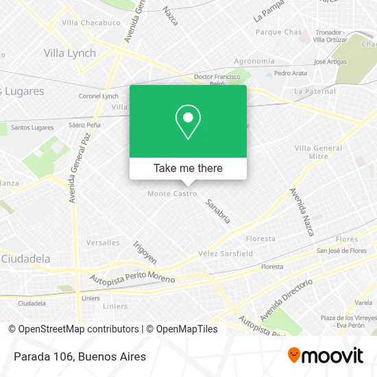 Parada 106 map