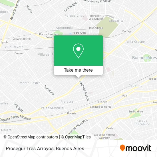 Mapa de Prosegur Tres Arroyos