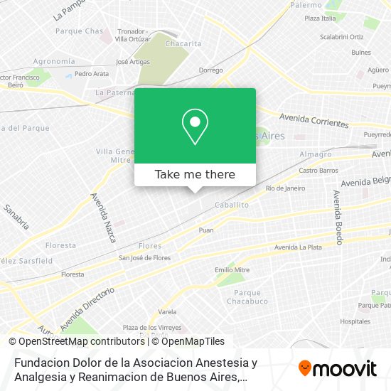 Mapa de Fundacion Dolor de la Asociacion Anestesia y Analgesia y Reanimacion de Buenos Aires, Argentina.