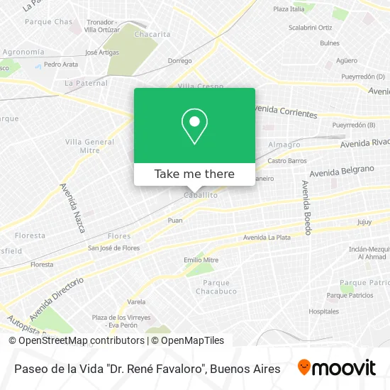 Mapa de Paseo de la Vida "Dr. René Favaloro"