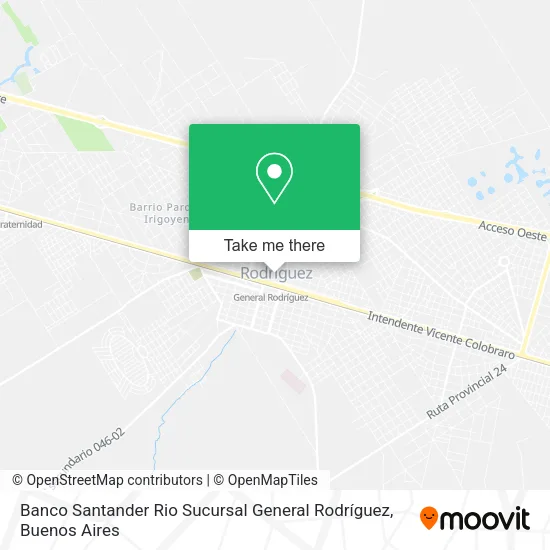 Mapa de Banco Santander Rio Sucursal General Rodríguez