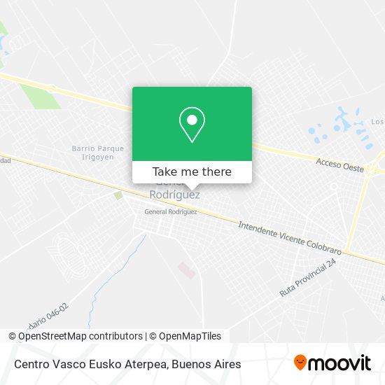 Mapa de Centro Vasco Eusko Aterpea
