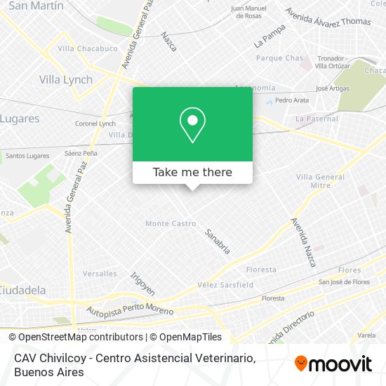 CAV Chivilcoy - Centro Asistencial Veterinario map