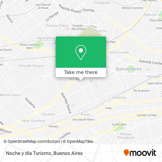 Noche y día Turismo map