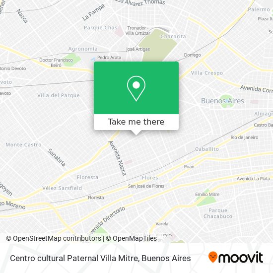 Mapa de Centro cultural Paternal Villa Mitre