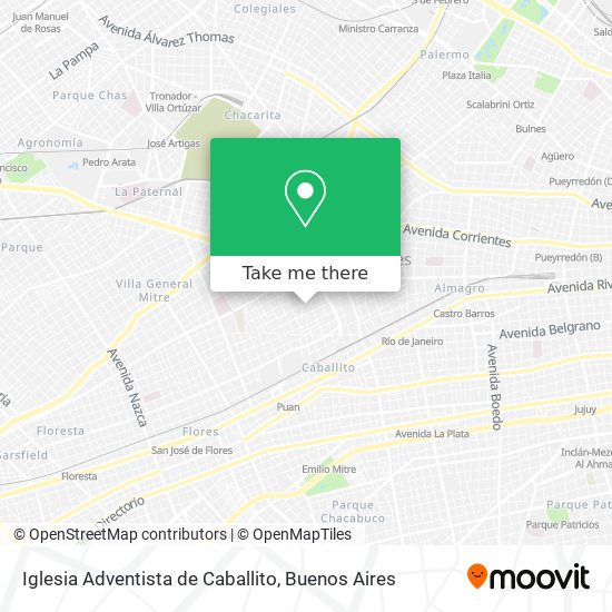 Mapa de Iglesia Adventista de Caballito