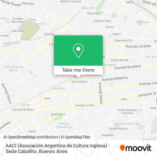 Mapa de AACI (Asociación Argentina de Cultura Inglesa) - Sede Caballito