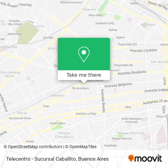 Mapa de Telecentro - Sucursal Caballito