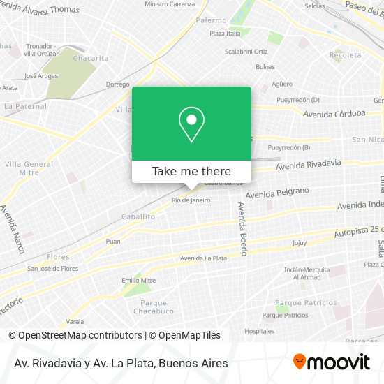 Av. Rivadavia y Av. La Plata map