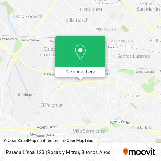 Mapa de Parada Línea 123 (Rosas y Mitre)