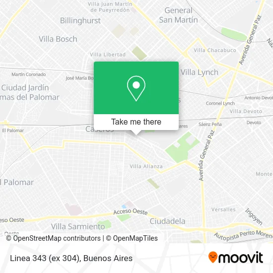 Mapa de Linea 343 (ex 304)