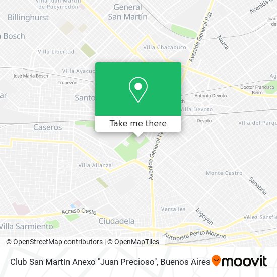 Mapa de Club San Martín Anexo "Juan Precioso"