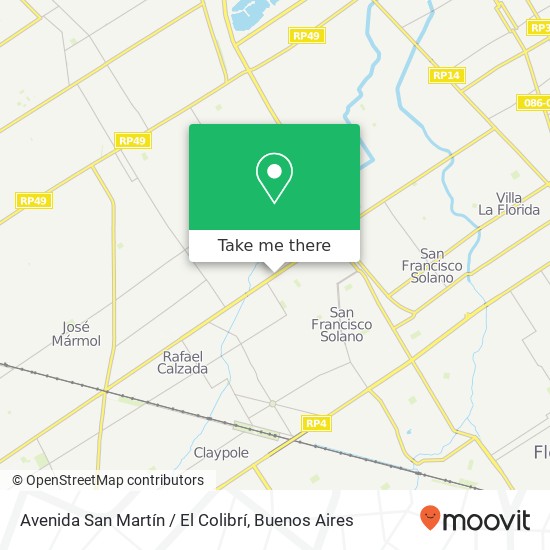 Avenida San Martín / El Colibrí map