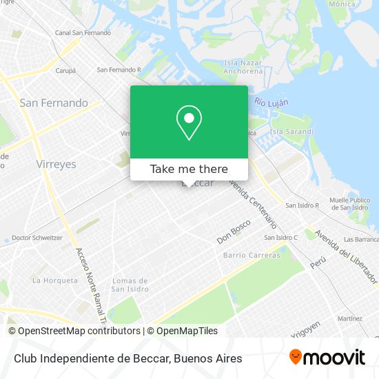 Club Independiente de Beccar map