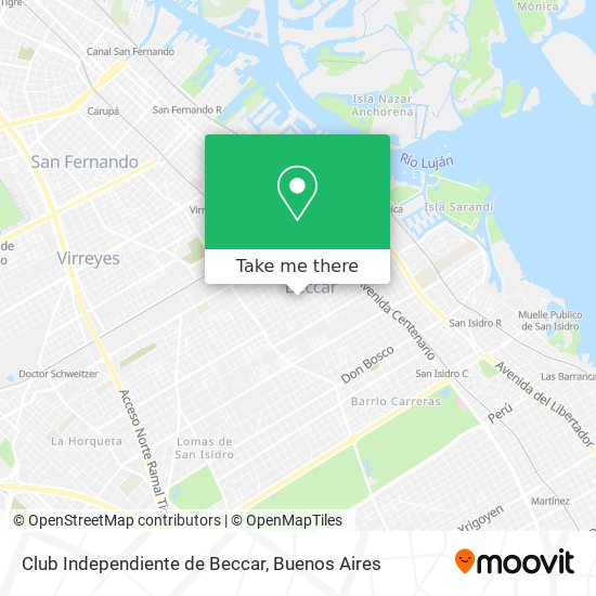 Mapa de Club Independiente de Beccar