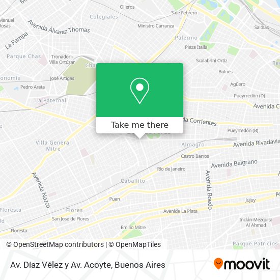 Mapa de Av. Díaz Vélez y Av. Acoyte