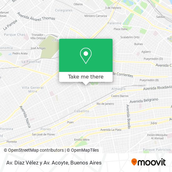 Av. Díaz Vélez y Av. Acoyte map