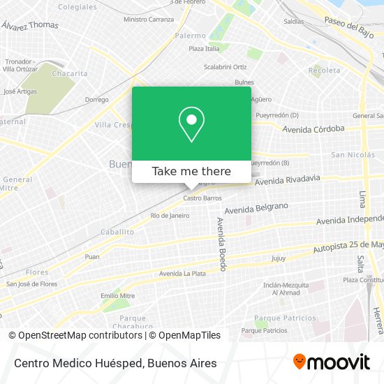 Mapa de Centro Medico Huésped