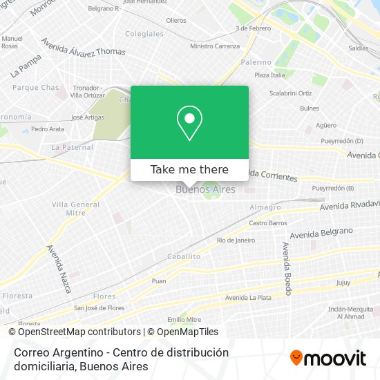 Correo Argentino - Centro de distribución domiciliaria map