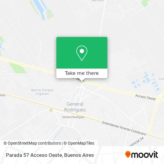 Parada 57 Acceso Oeste map