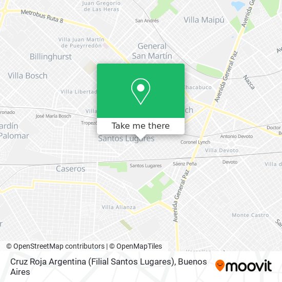 Mapa de Cruz Roja Argentina (Filial Santos Lugares)
