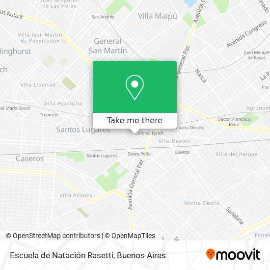 Escuela de Natación Rasetti map