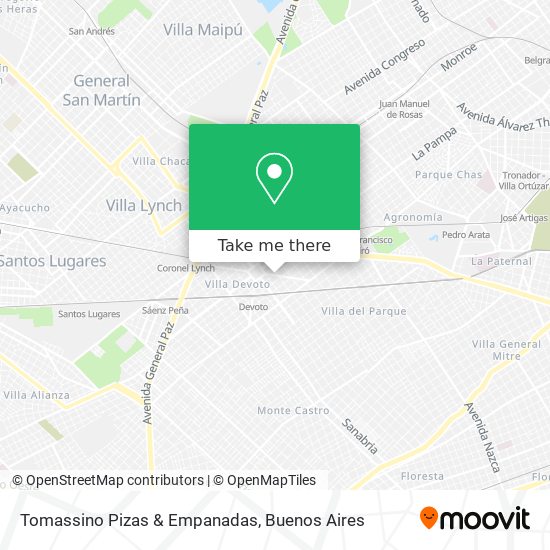 Mapa de Tomassino Pizas & Empanadas