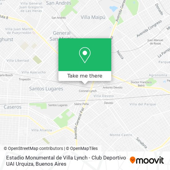 Estadio Monumental de Villa Lynch - Club Deportivo UAI Urquiza map