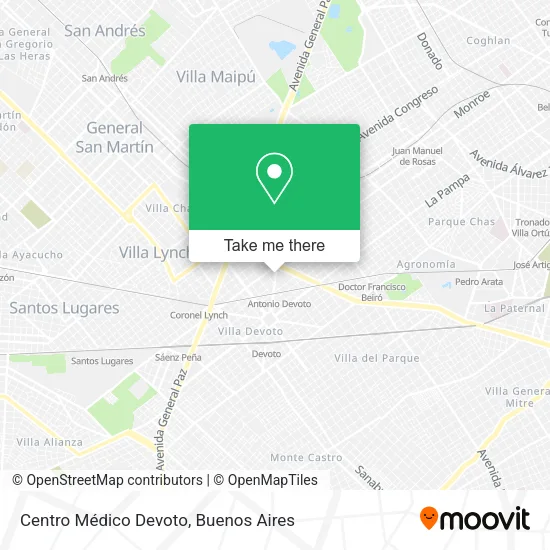 Mapa de Centro Médico Devoto