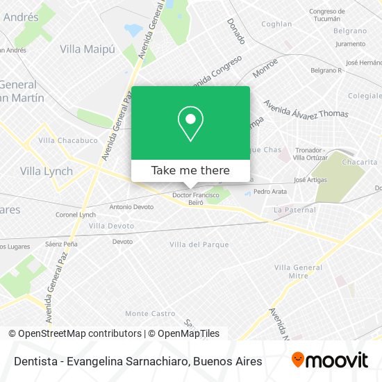 Dentista - Evangelina Sarnachiaro map