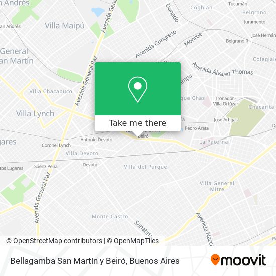 Mapa de Bellagamba San Martín y Beiró