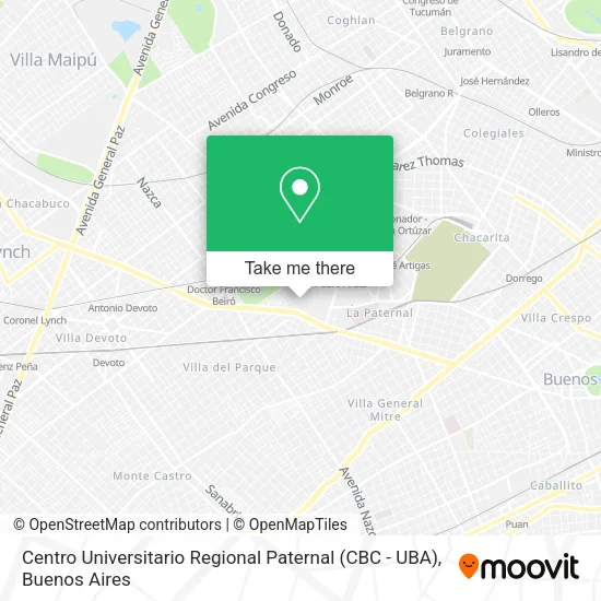 Centro Universitario Regional Paternal (CBC - UBA) map