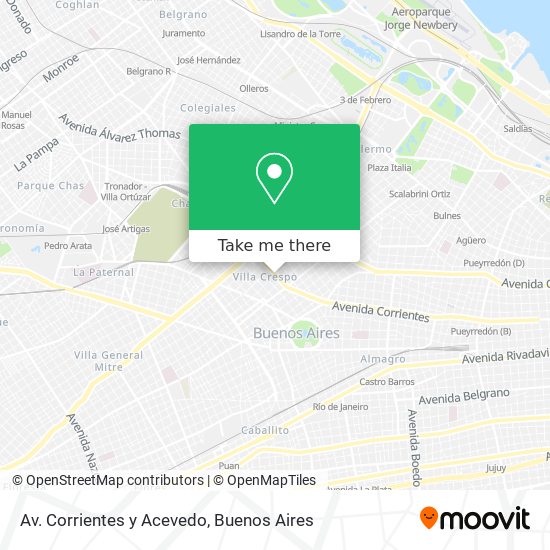 Av. Corrientes y Acevedo map