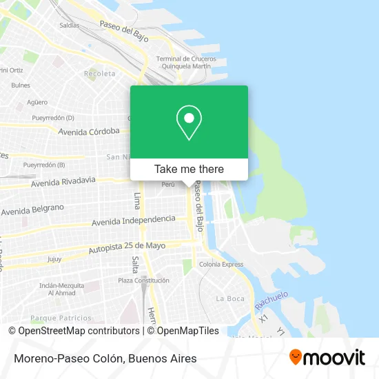 Mapa de Moreno-Paseo Colón