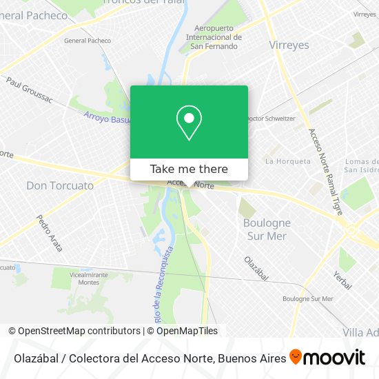 Mapa de Olazábal / Colectora del Acceso Norte