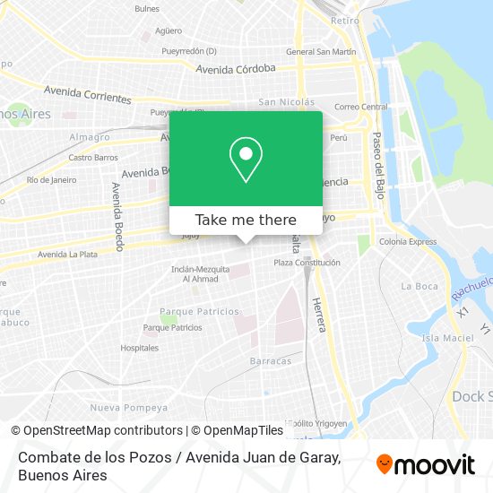 Mapa de Combate de los Pozos / Avenida Juan de Garay