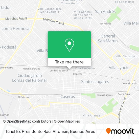 Túnel Ex Presidente Raul Alfonsin map