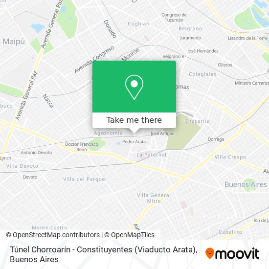 Mapa de Túnel Chorroarín - Constituyentes (Viaducto Arata)