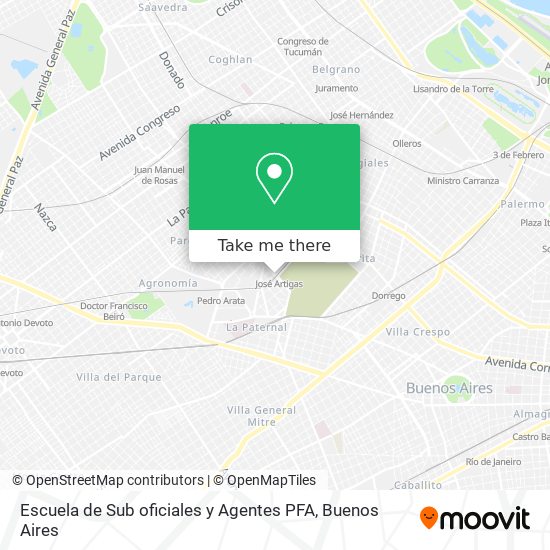 Escuela de Sub oficiales y Agentes PFA map