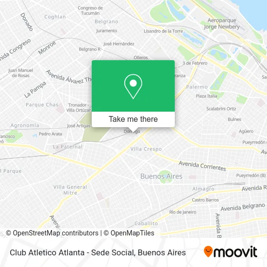 Club Atletico Atlanta - Sede Social map