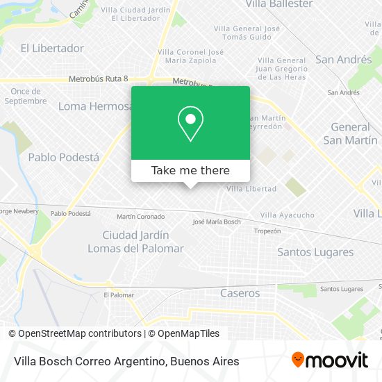 Villa Bosch Correo Argentino map