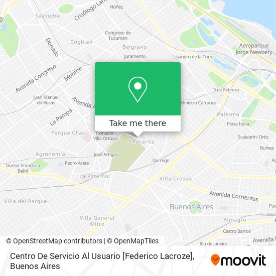 Centro De Servicio Al Usuario [Federico Lacroze] map