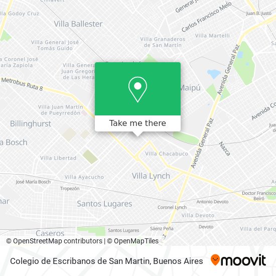 Mapa de Colegio de Escribanos de San Martin