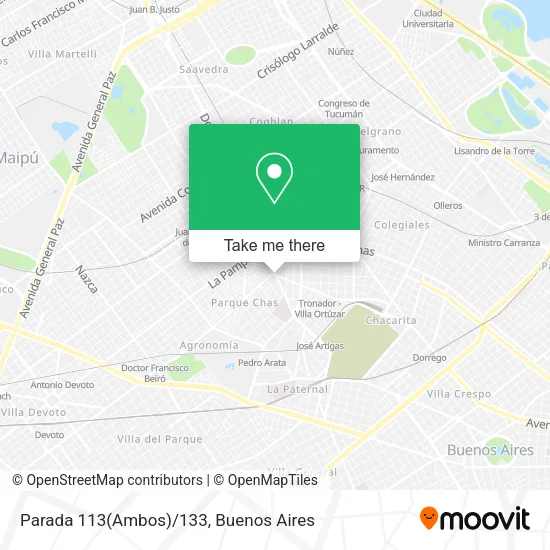 Mapa de Parada 113(Ambos)/133