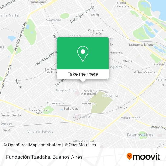Mapa de Fundación Tzedaka