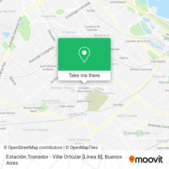 Mapa de Estación Tronador - Villa Ortúzar [Línea B]