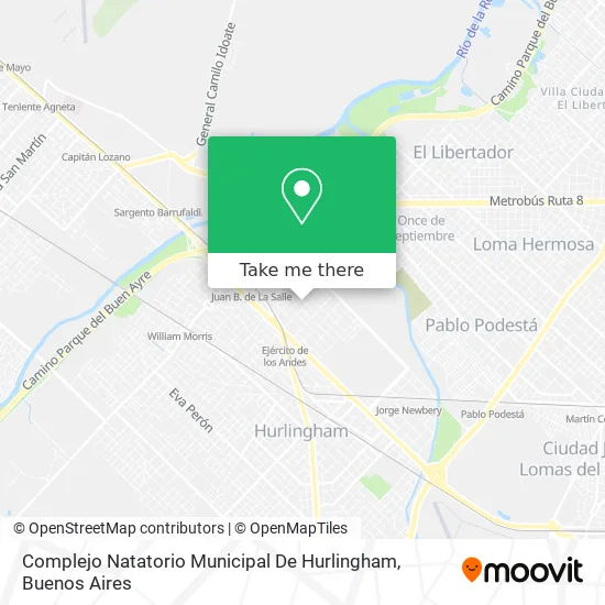 Mapa de Complejo Natatorio Municipal De Hurlingham