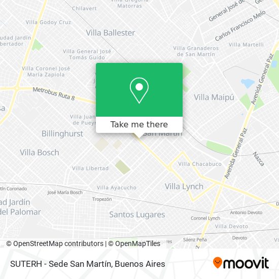 SUTERH - Sede San Martín map